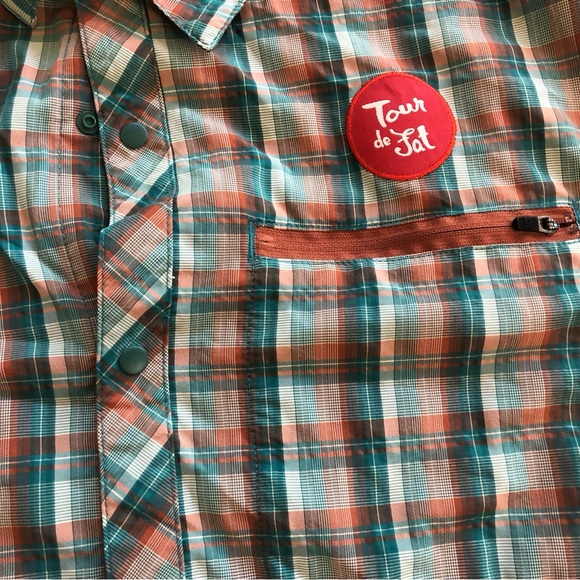 MEN’S LIGHTWEIGHT COLLARED SNAP-CLOSURE S/S LRG CLUB RIDE CYCLING  SHIRT (EUC) - Picture 2 of 6